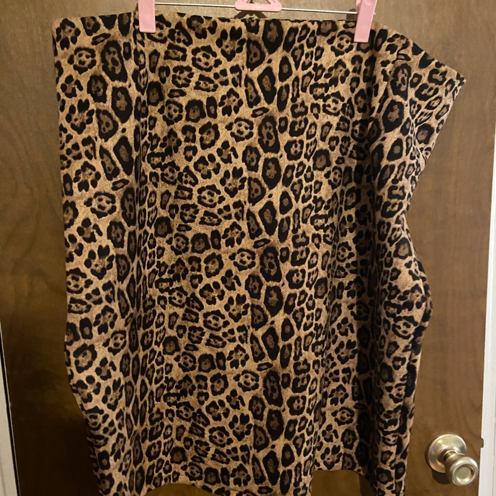 Grace and Emma Faux Suede Leopard Print Skirt